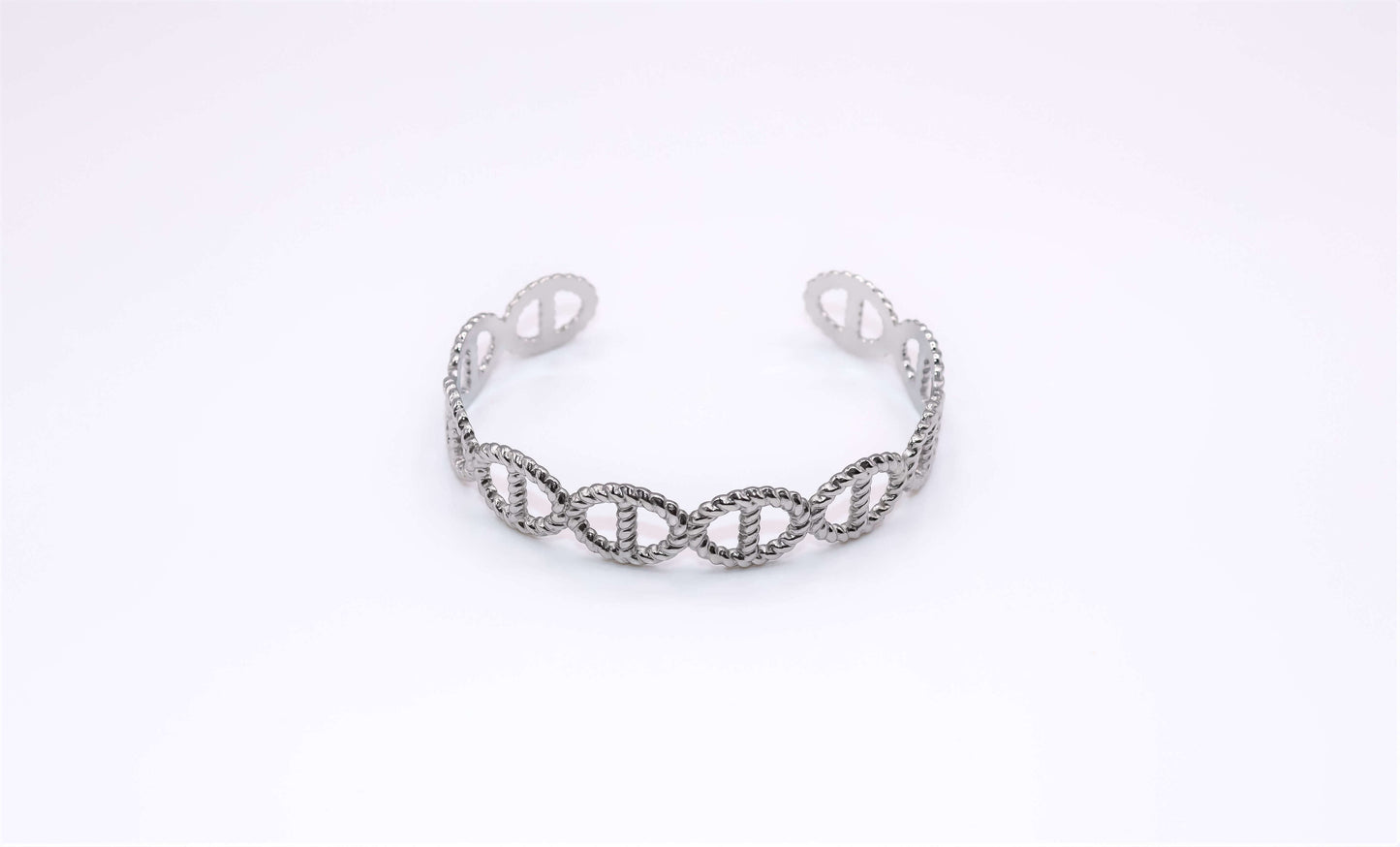 Bracelet H martelé ajustable