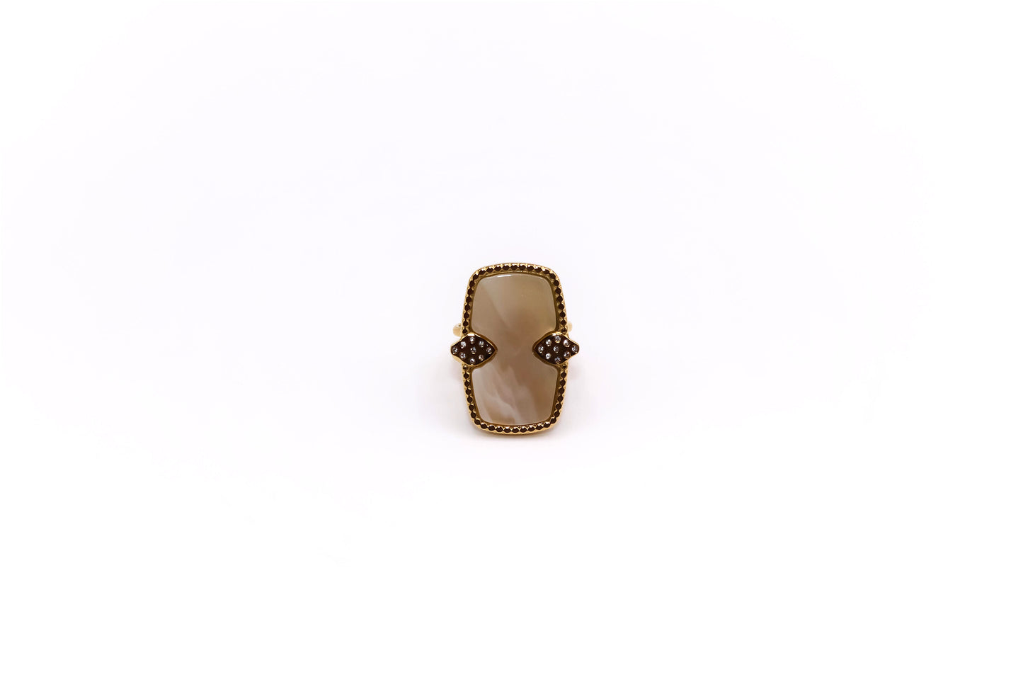 Bague Pierre plate ajustable