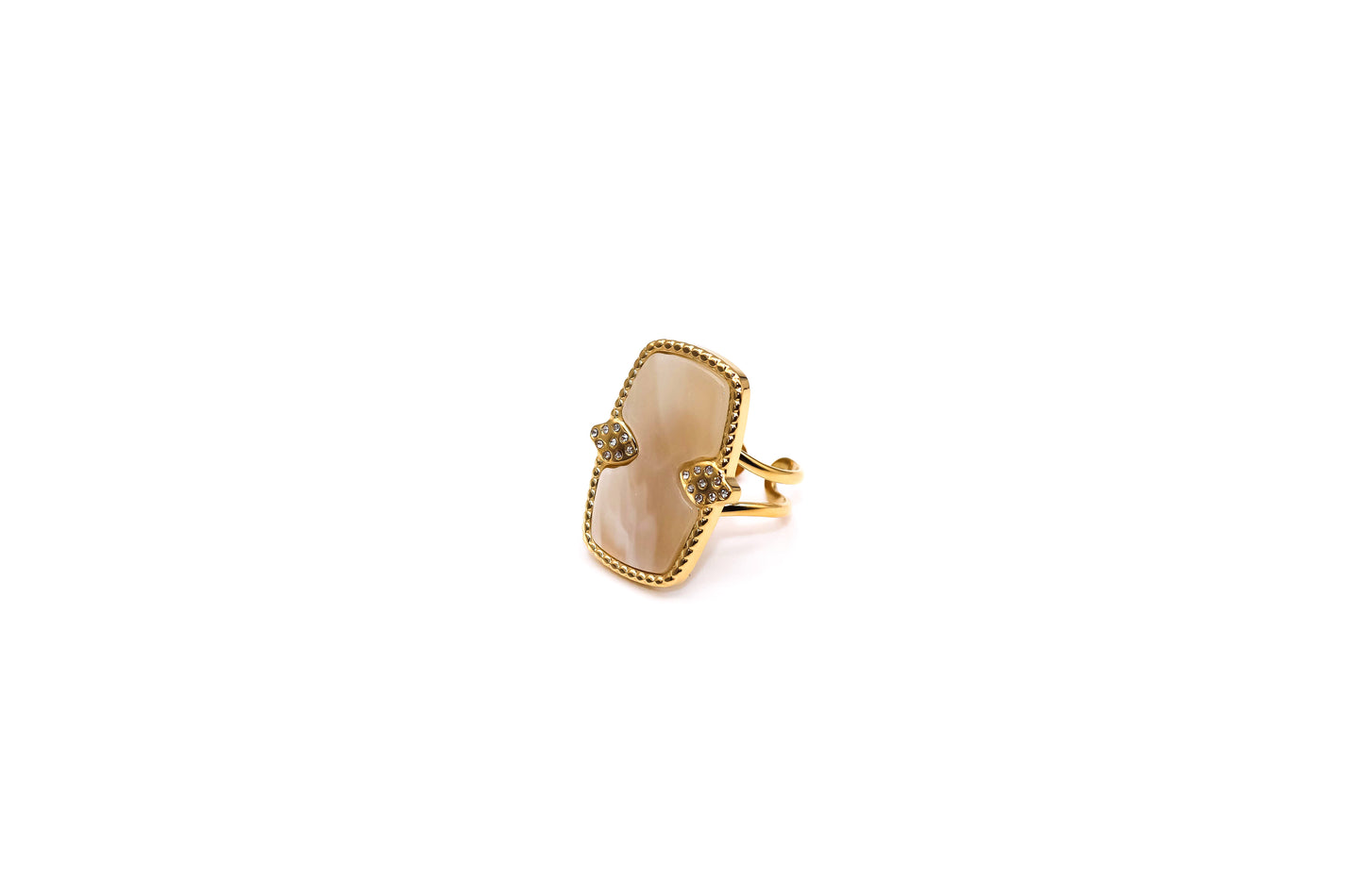 Bague Pierre plate ajustable