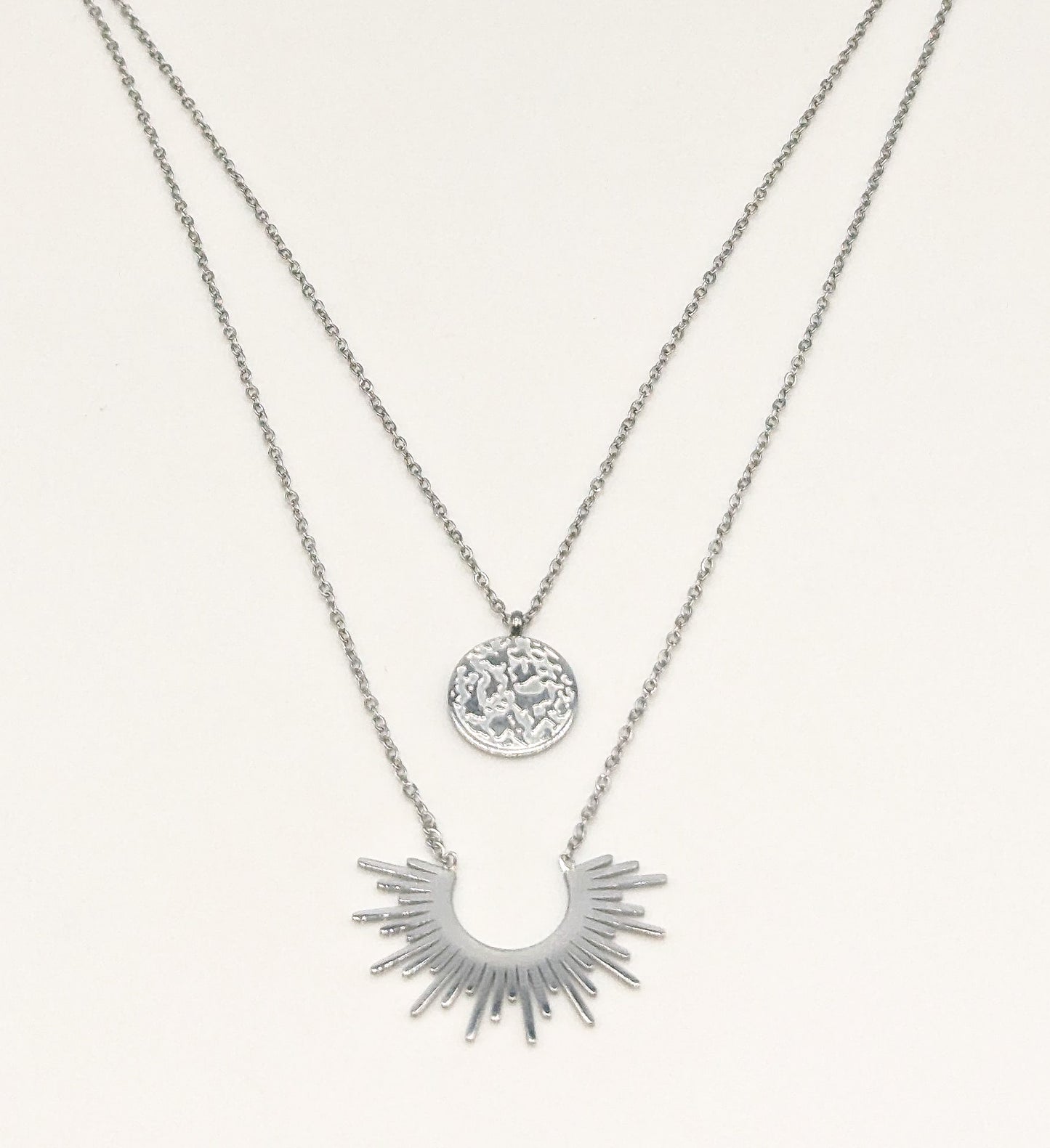 Collier Double Soleil Lune