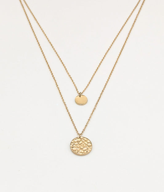 Collier Double Pastille + Lune